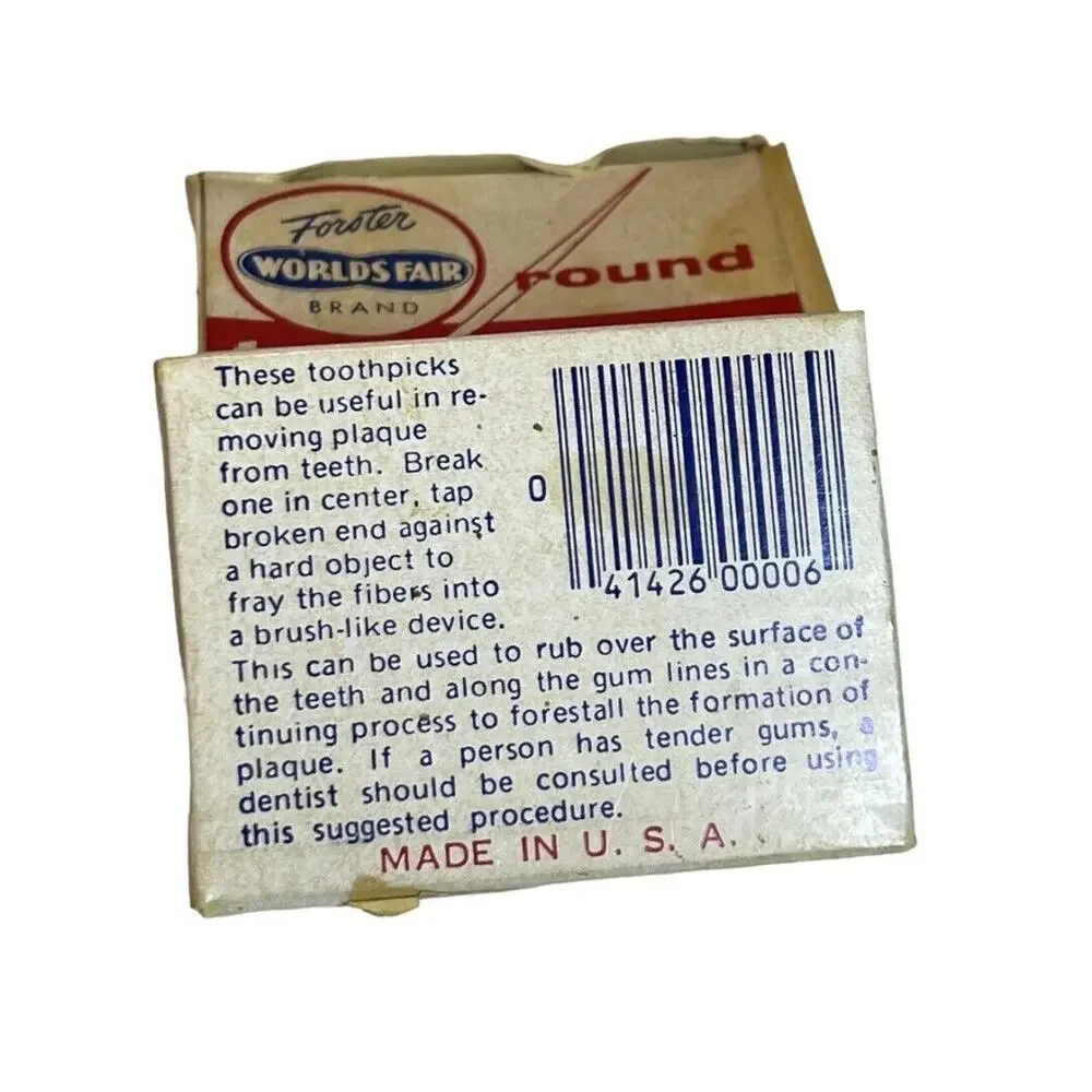 Forster World’s Fair Toothpicks red box Maine USA